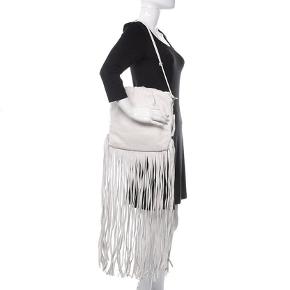 Bottega Veneta Nappa The Fringe Pouch Shoulder Bag White 2 of 10