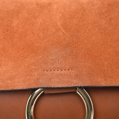 Chloe Suede Calfskin Small Faye Shoulder Bag Tobacco 8 of 9