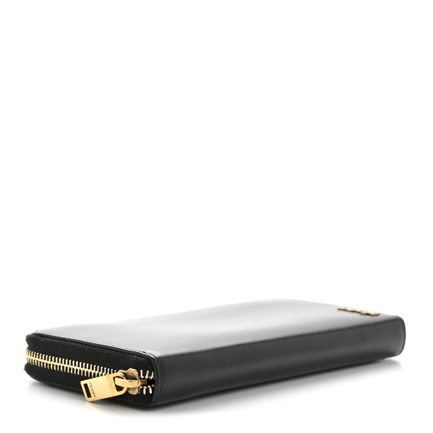Calfskin Zip Around Wallet Black
