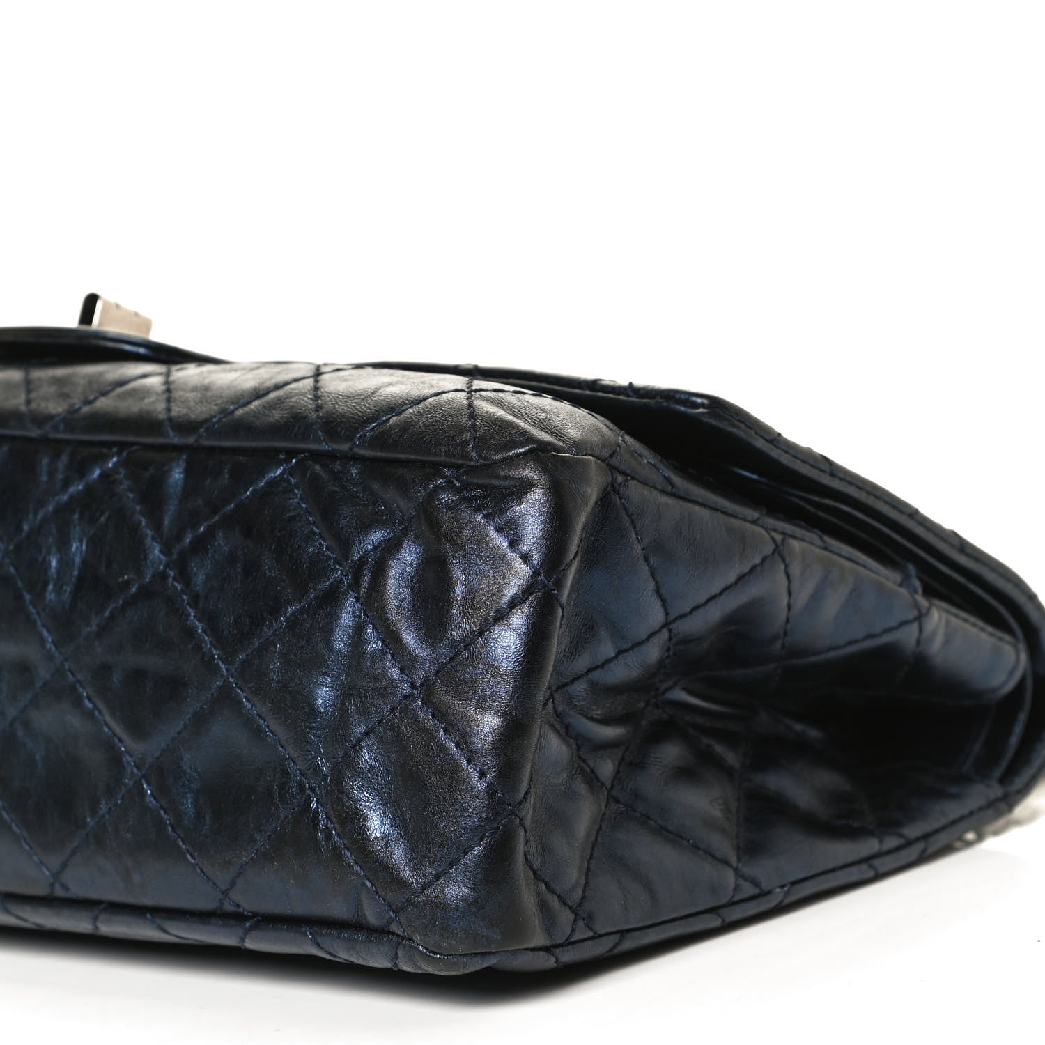 Chanel Metallic Aged Calfskin Quilted 2.55 Reissue 227 Flap Blue 10 of 11