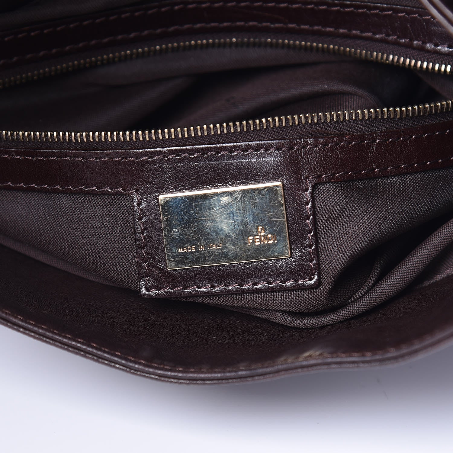 Fendi Nappa Pleated Shoulder Bag Testa di Moro 8 of 14