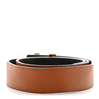 Louis Vuitton Taurillon Calfskin 30mm LV Initiales Reversible Belt 75 30 Black 2 of 5