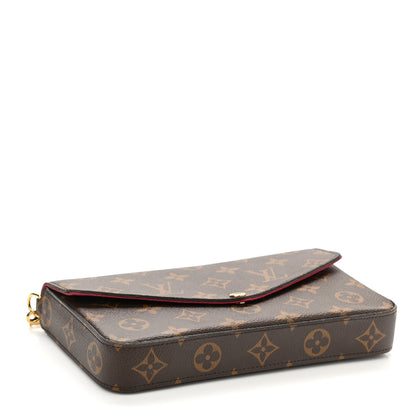 Louis Vuitton Monogram Pochette Felicie Chain Wallet Fuchsia 5 of 9