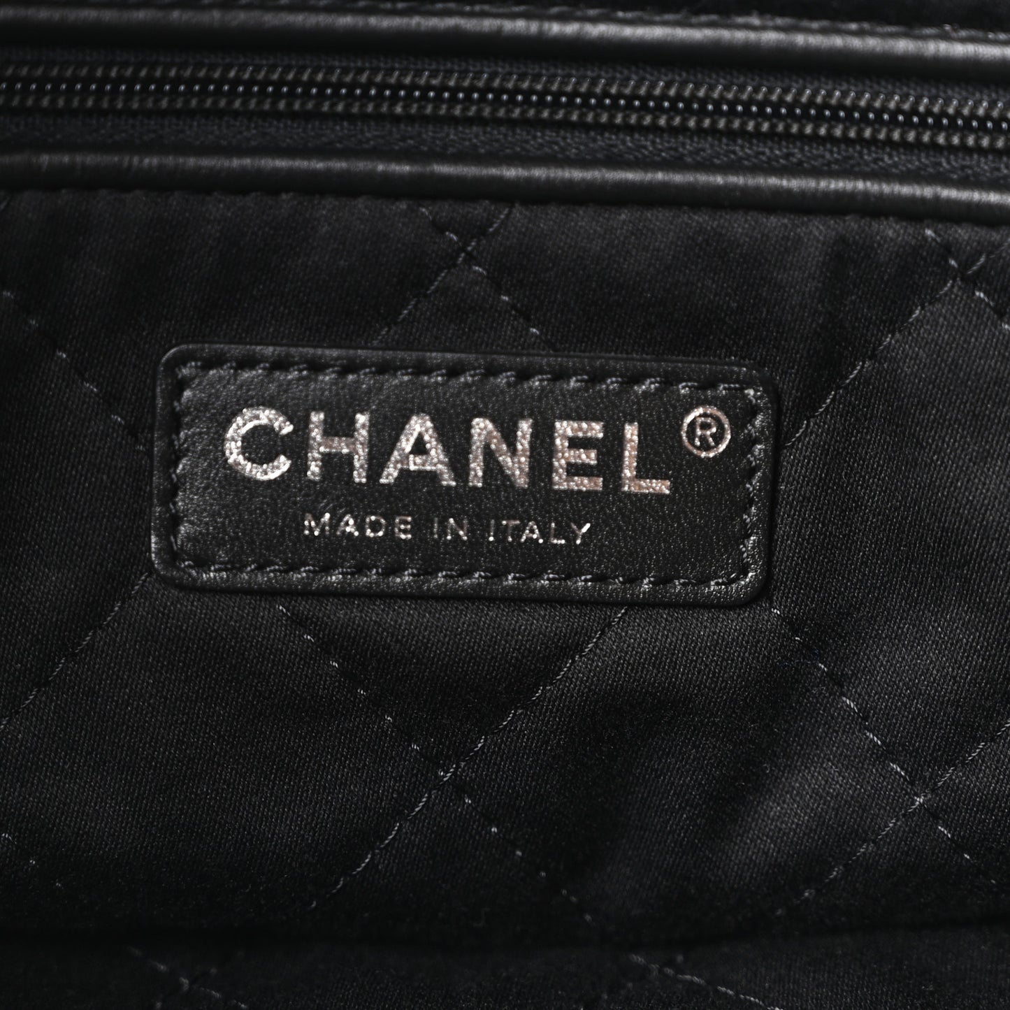 Denim Quilted Floral Print Small Chanel 22 Black