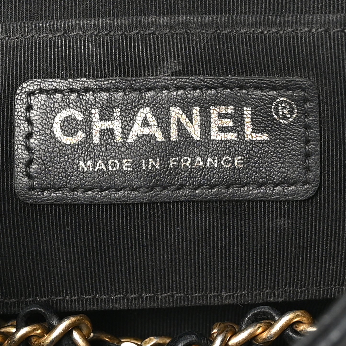 Glazed Calfskin Chevron Quilted Small Hampton Flap Black