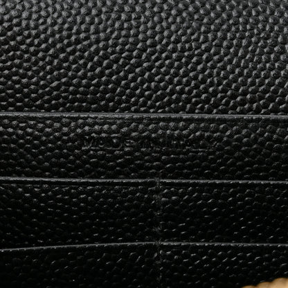 Saint Laurent Grain De Poudre Matelasse Chevron Monogram Chain Wallet Black 6 of 12