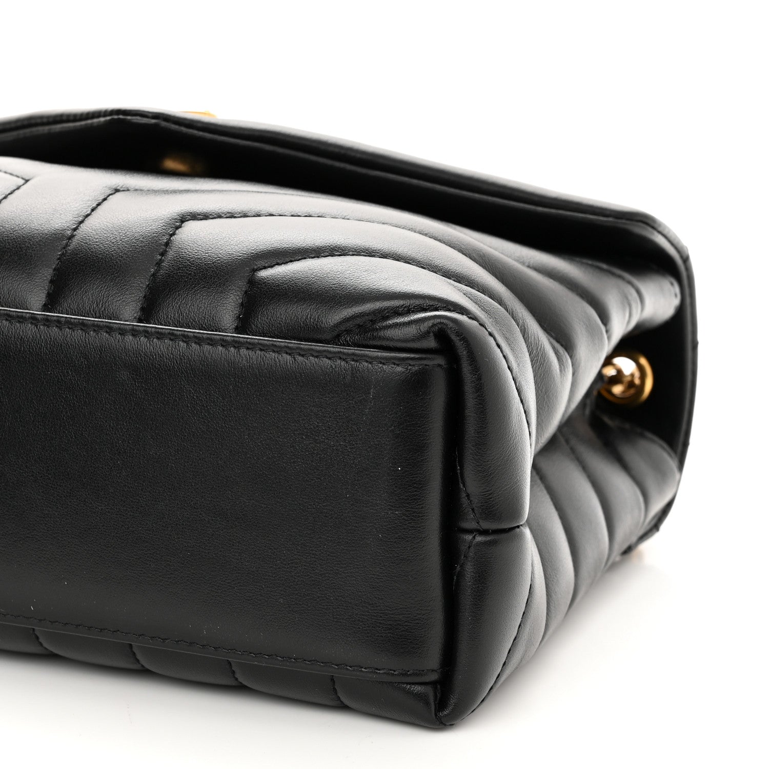Saint Laurent Calfskin Y Quilted Monogram Small Loulou Chain Satchel Black 10 of 10