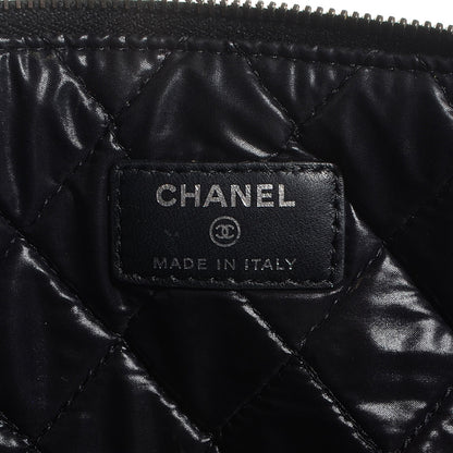 Chanel Patent Quilted Lambskin Large Cosmetic Case Black 6 of 7