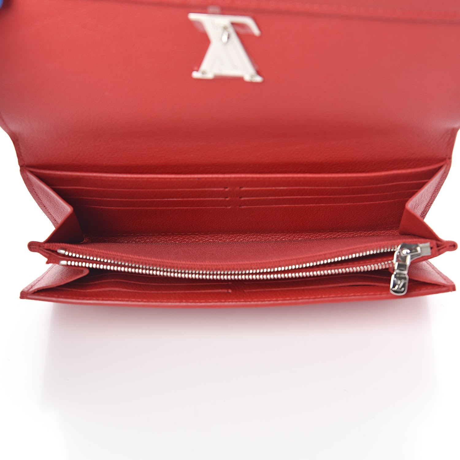 Louis Vuitton Calfskin Lockme II Wallet Rubis 5 of 10