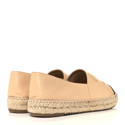 Chanel Lambskin CC Espadrilles 39 Beige Black 7 of 20