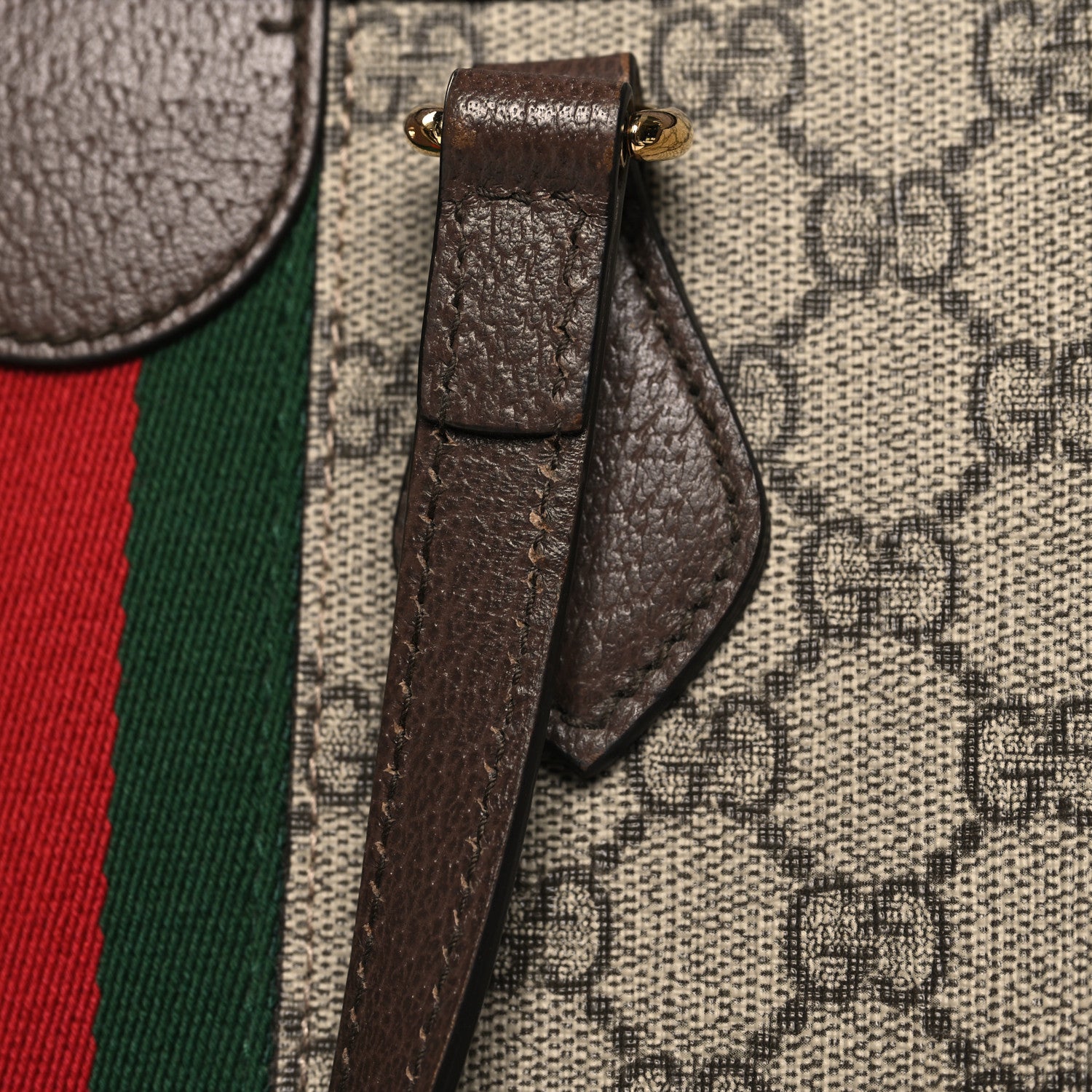 Gucci GG Supreme Monogram Web Medium Ophidia Tote Bag Brown 13 of 13