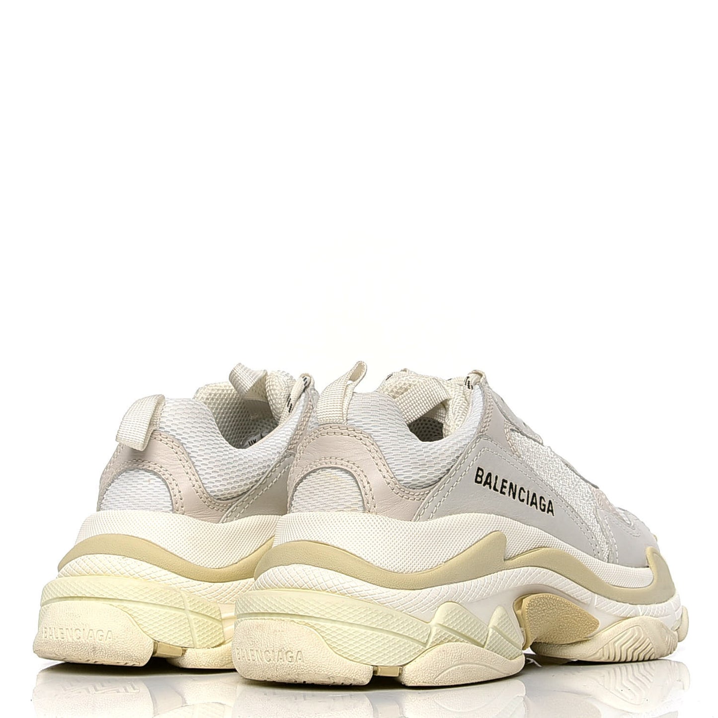 Fabric Mesh Womens Triple S Sneakers 35 White
