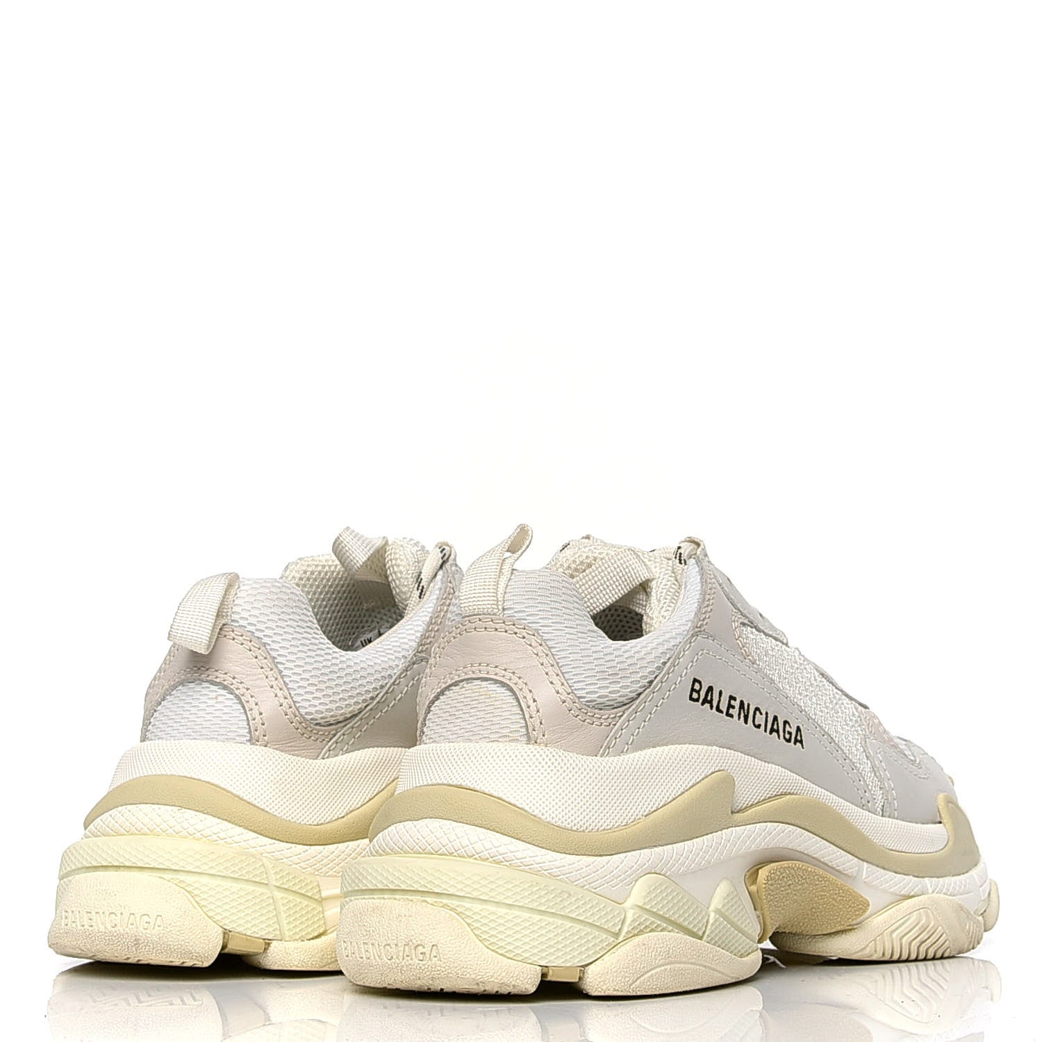 Balenciaga Fabric Mesh Womens Triple S Sneakers 35 White 3 of 4