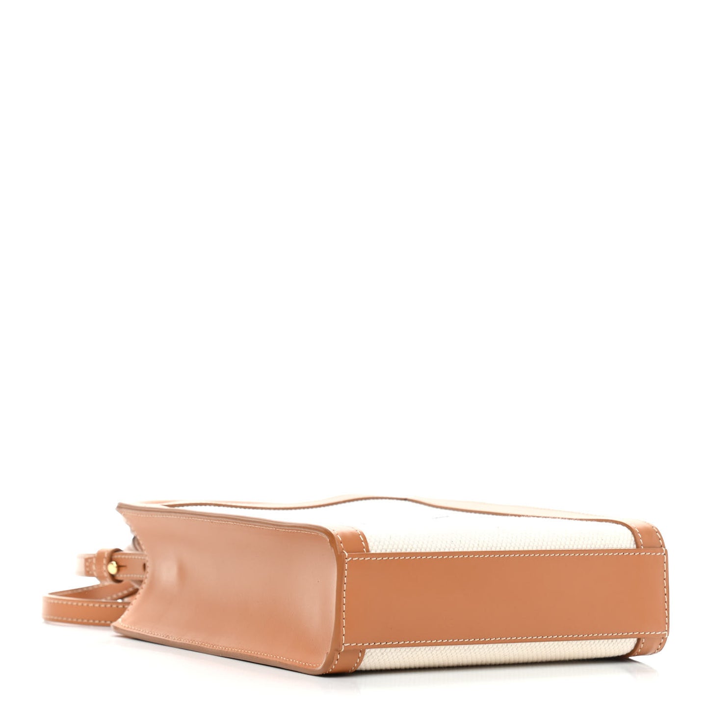 Canvas Calfskin Mini Vertical Cabas Natural Tan