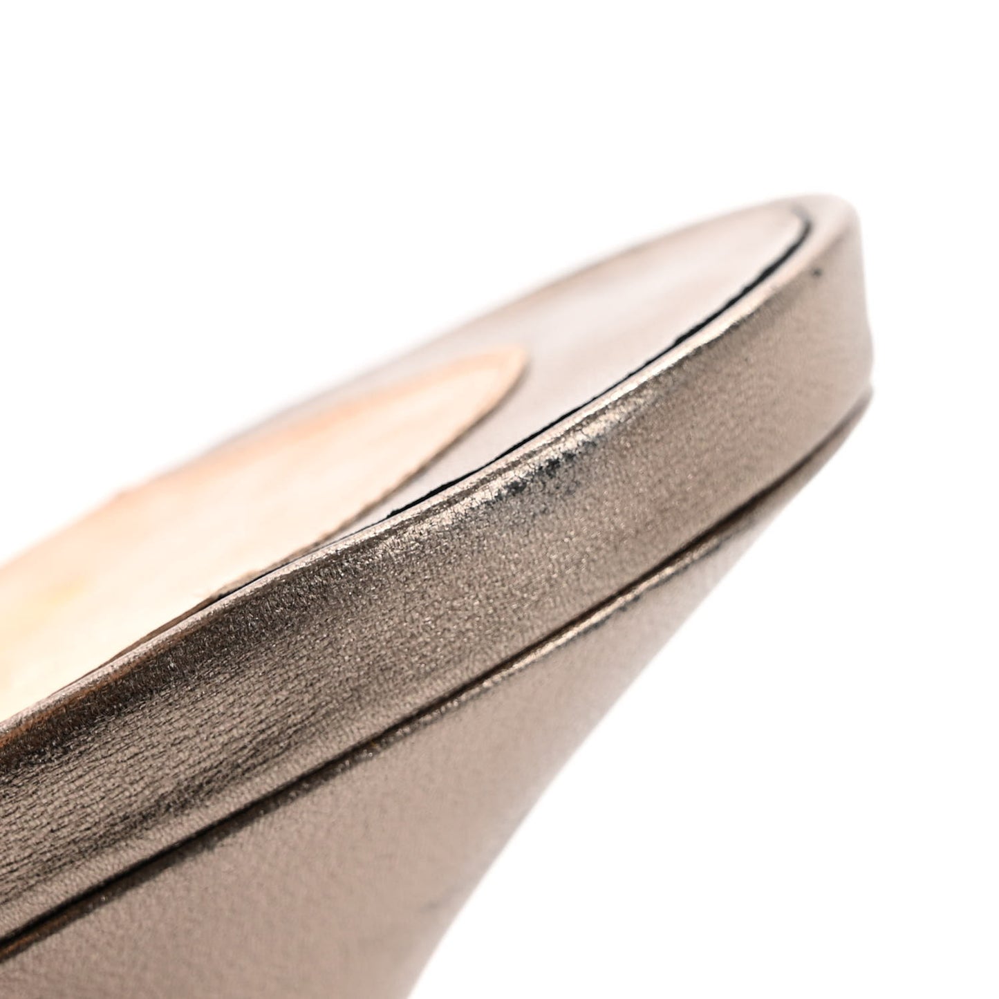 Metallic Calfskin Slingback Pumps 38 Pewter
