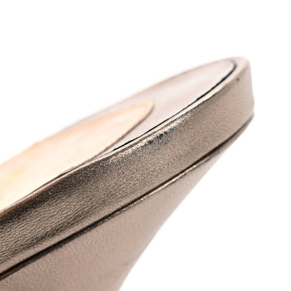 Christian Louboutin Metallic Calfskin Slingback Pumps 38 Pewter 12 of 14
