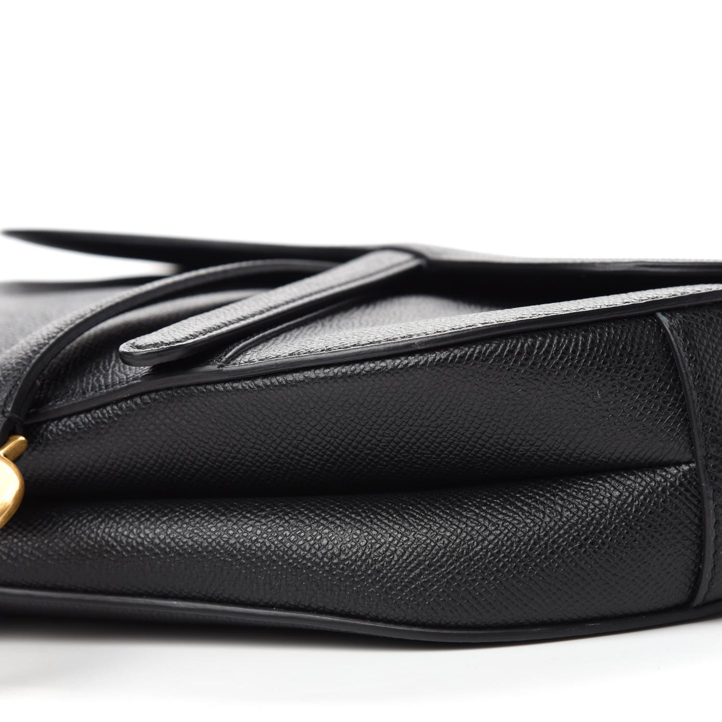 Grained Calfskin Saddle Bag Black
