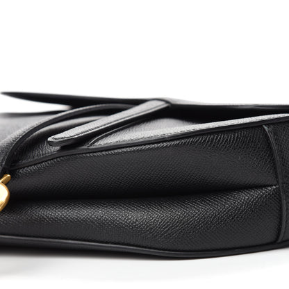 Christian Dior Grained Calfskin Saddle Bag Black 7 of 10