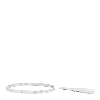Cartier 18K White Gold 6 Diamond Small LOVE Bracelet 17 4 of 5