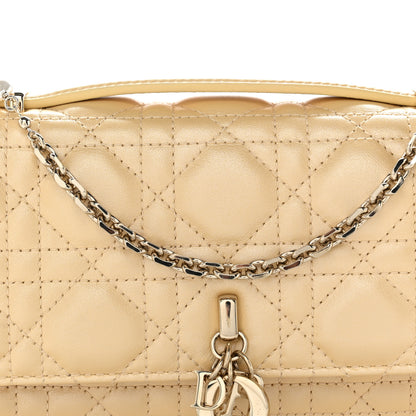 Christian Dior Metallic Lambskin Cannage Mini My Dior Bag Beige 8 of 11