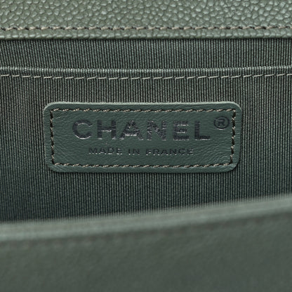 Chanel Caviar Quilted Medium Boy Flap Green 6 of 11