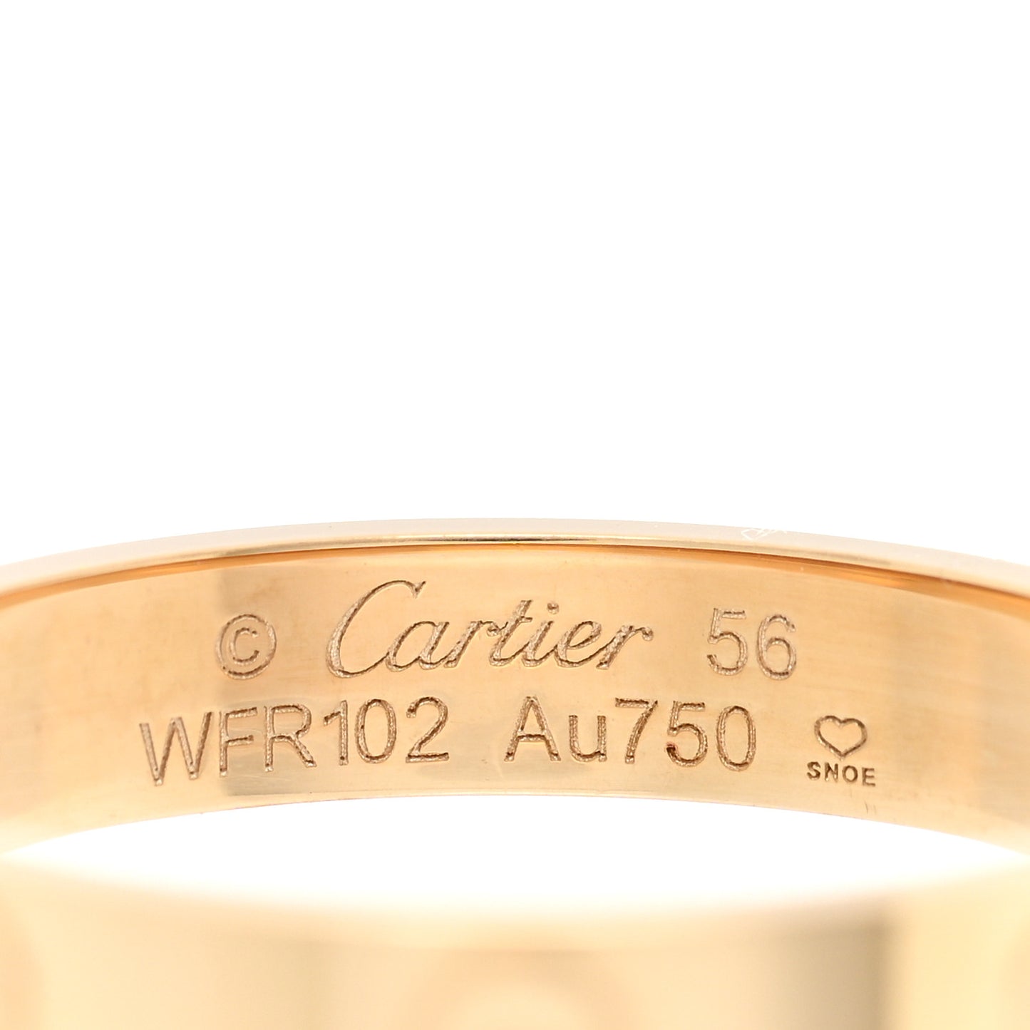 18K Yellow Gold 3.5mm LOVE Wedding Band Ring 56 7.5
