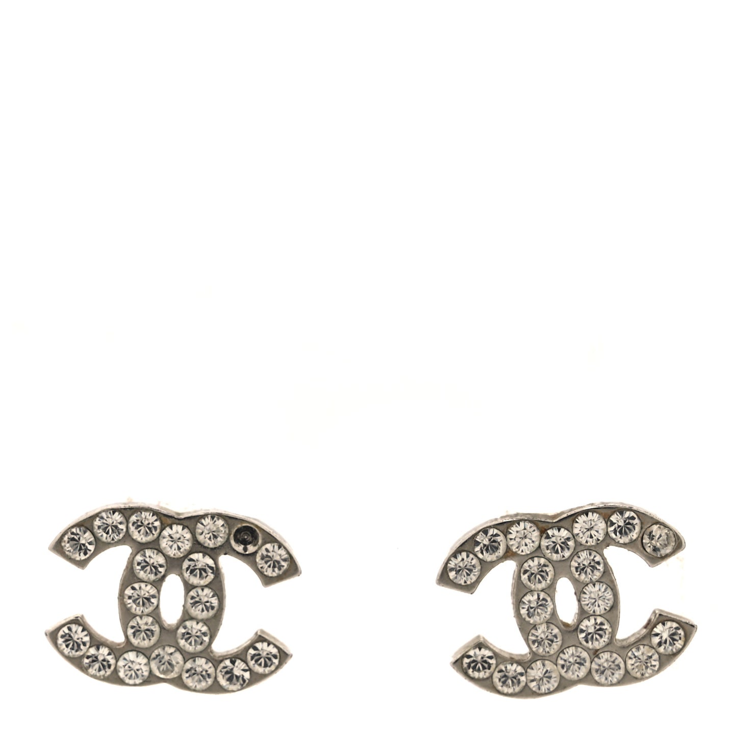 Crystal Mini CC Earrings Silver