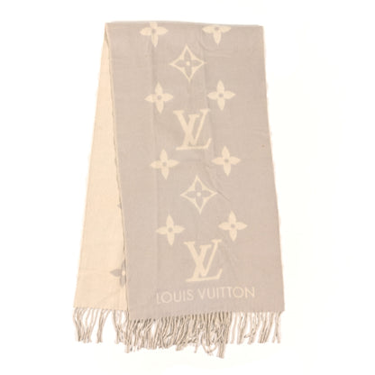 Louis Vuitton Cashmere Monogram Reykjavik Scarf Grey 2 of 4