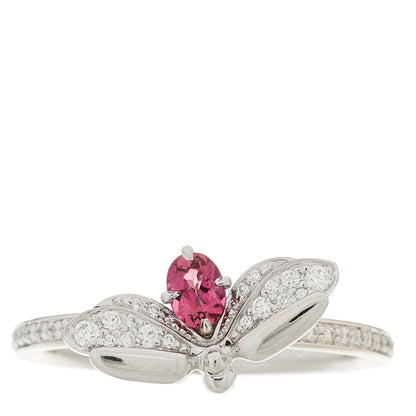 Tiffany Platinum Diamond Rubellite Paper Flowers Firefly Ring 54 7 1 of 7