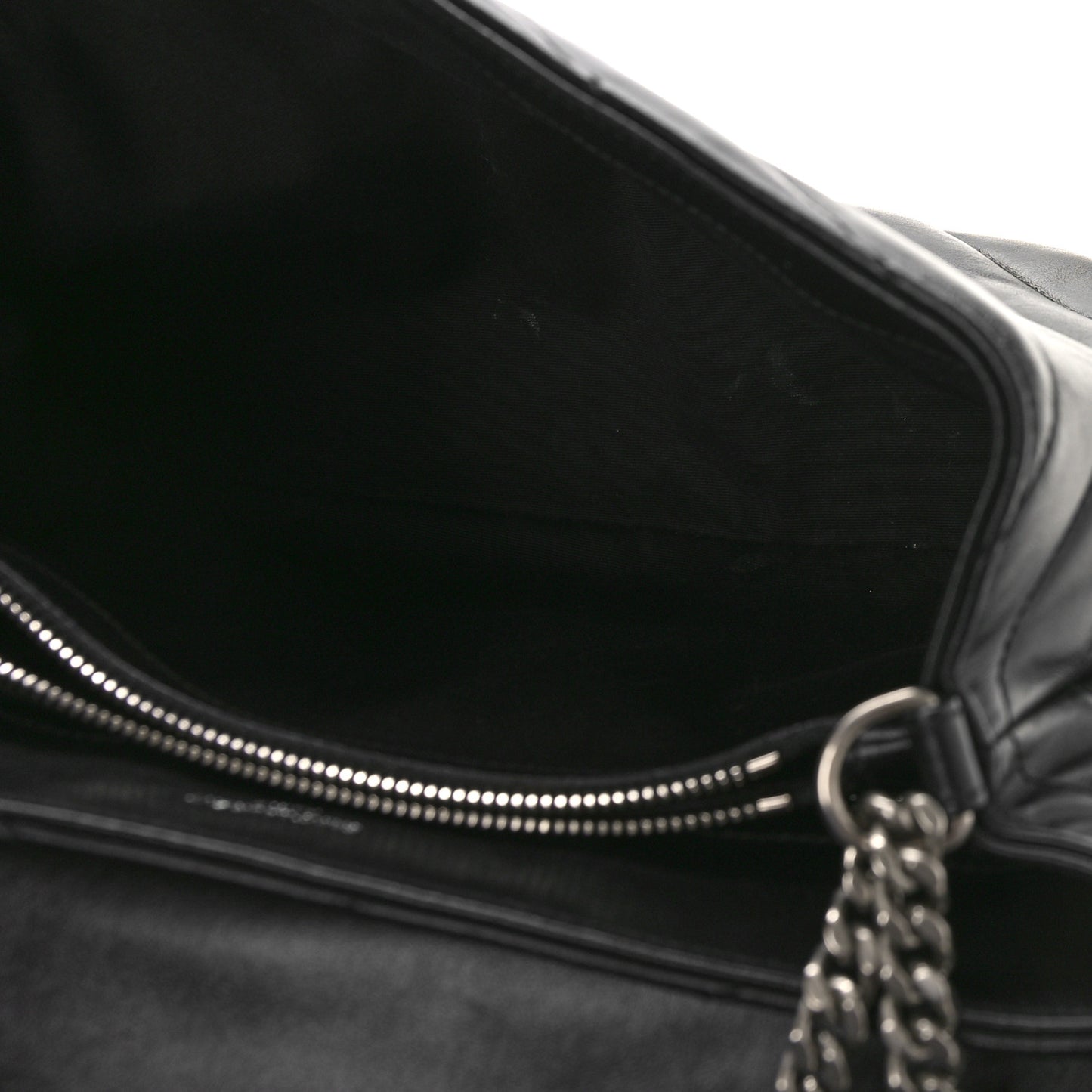 Calfskin Y Quilted Monogram Medium Loulou Chain Satchel Black