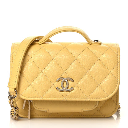 Chanel Caviar Quilted Business Affinity Clutch With Chain Flap Yellow 1 of 11
