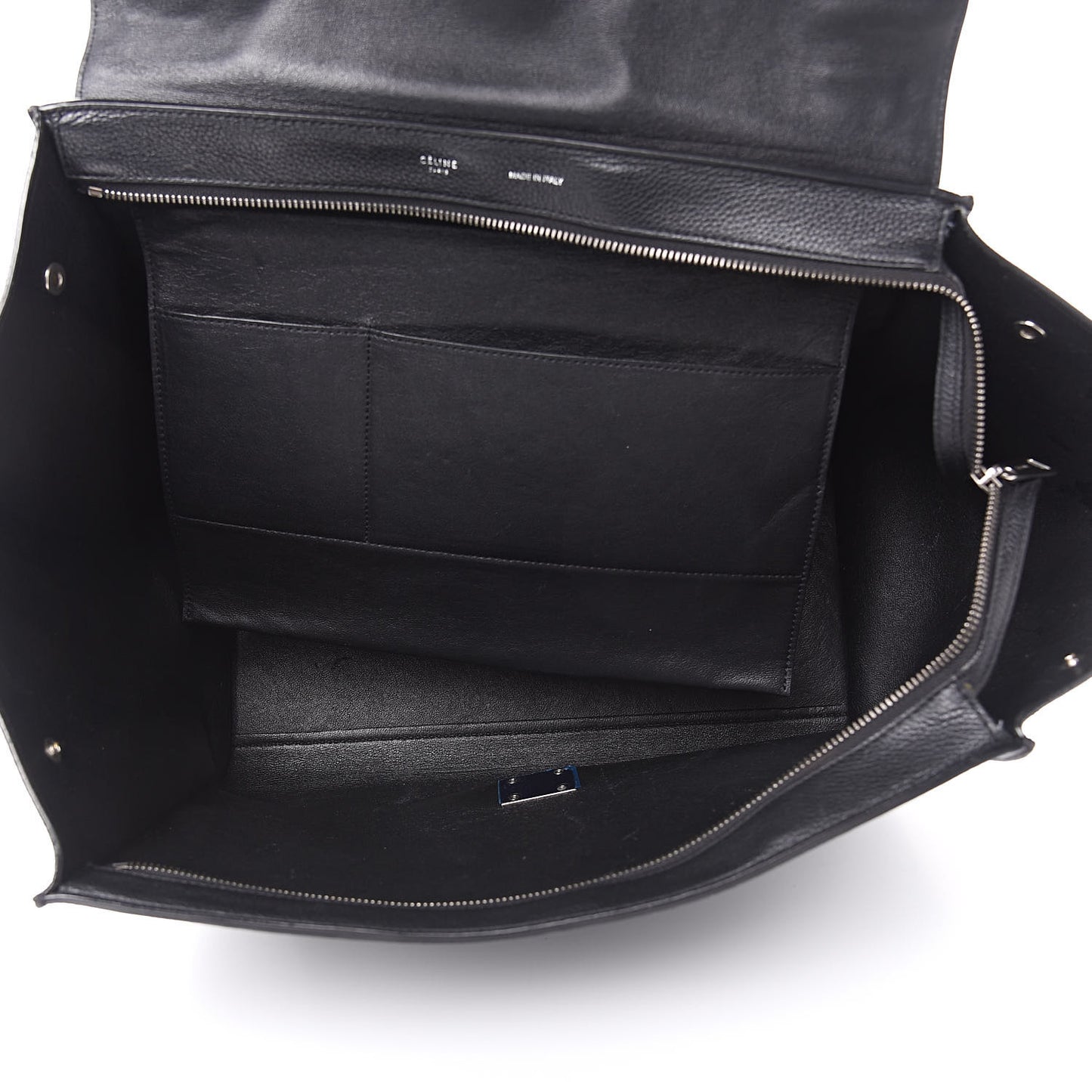 Drummed Calfskin Suede Large Trapeze Black