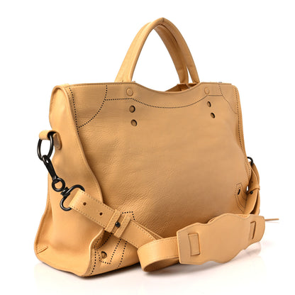 Balenciaga Calfskin Blackout Hardware Perforated City Beige Ocre 2 of 6