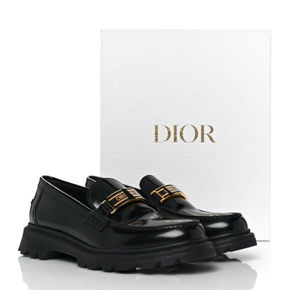 Christian Dior Brushed Calfskin Dior Code Lug Sole 15mm Loafers 38 Black 9 of 9