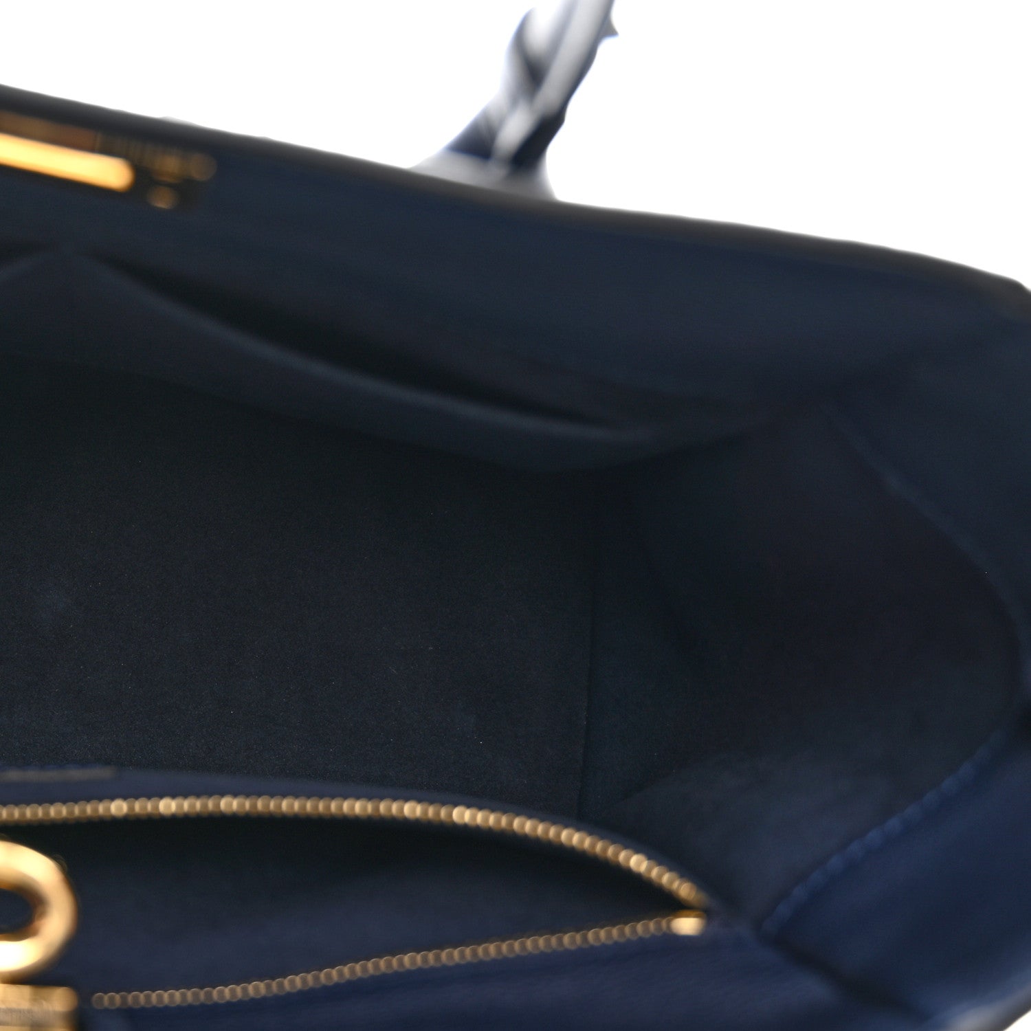 Louis Vuitton Calfskin Mahina Braided On My Side MM Navy Blue 5 of 11