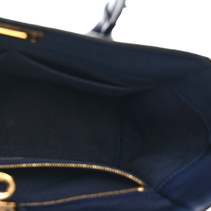 Louis Vuitton Calfskin Mahina Braided On My Side MM Navy Blue 5 of 11