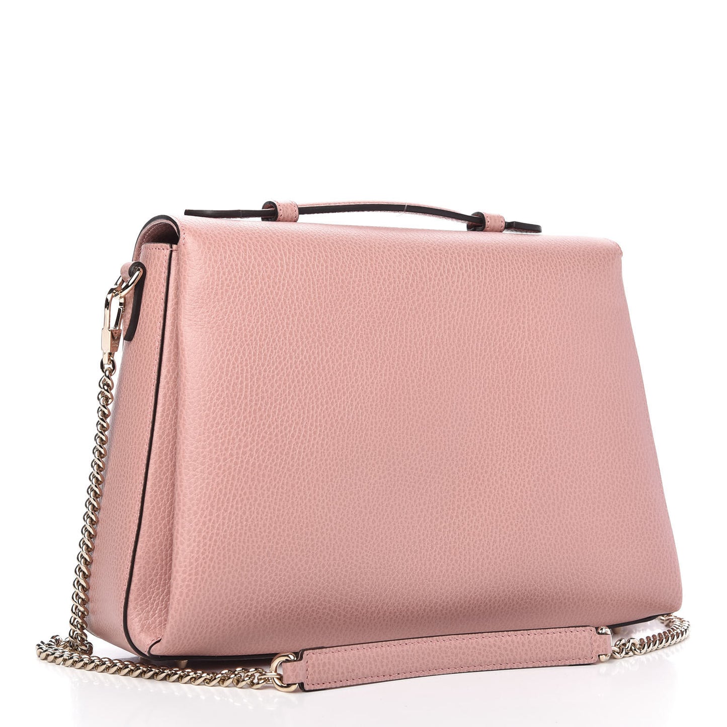 Dollar Calfskin Medium Interlocking G Top Handle Shoulder Bag Soft Pink