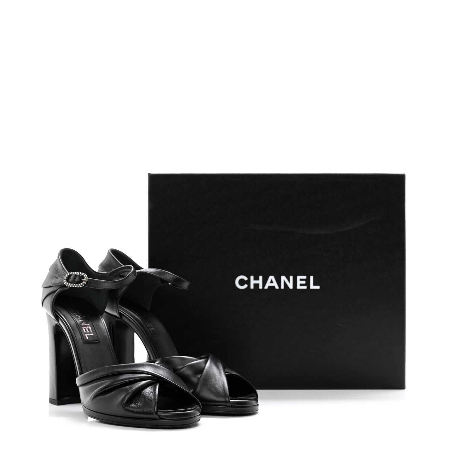 Chanel Lambskin Pearl CC Sandals 40 Black 9 of 9