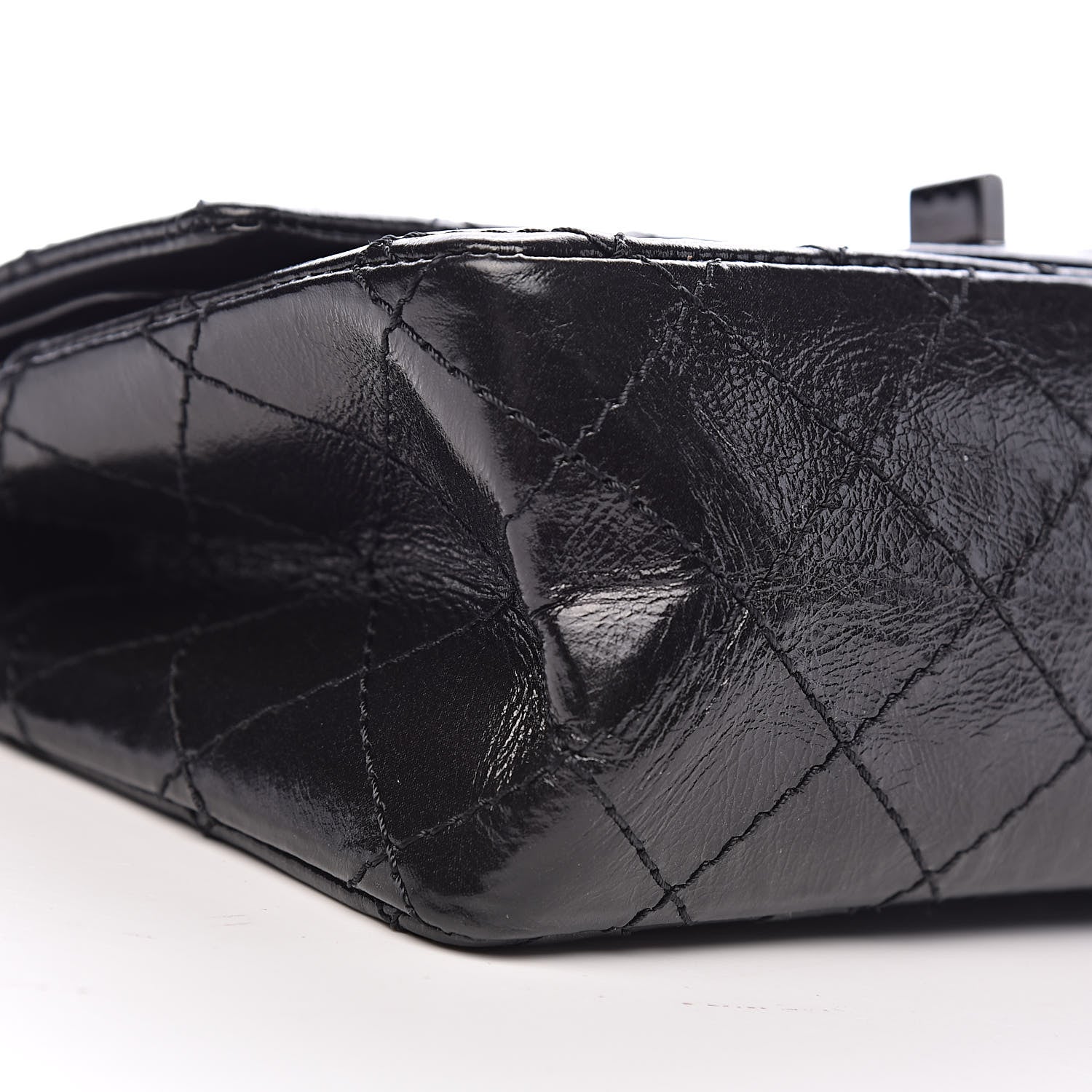 Chanel Shiny Aged Calfskin Quilted 2.55 Reissue 224 Flap So Black 8 of 10