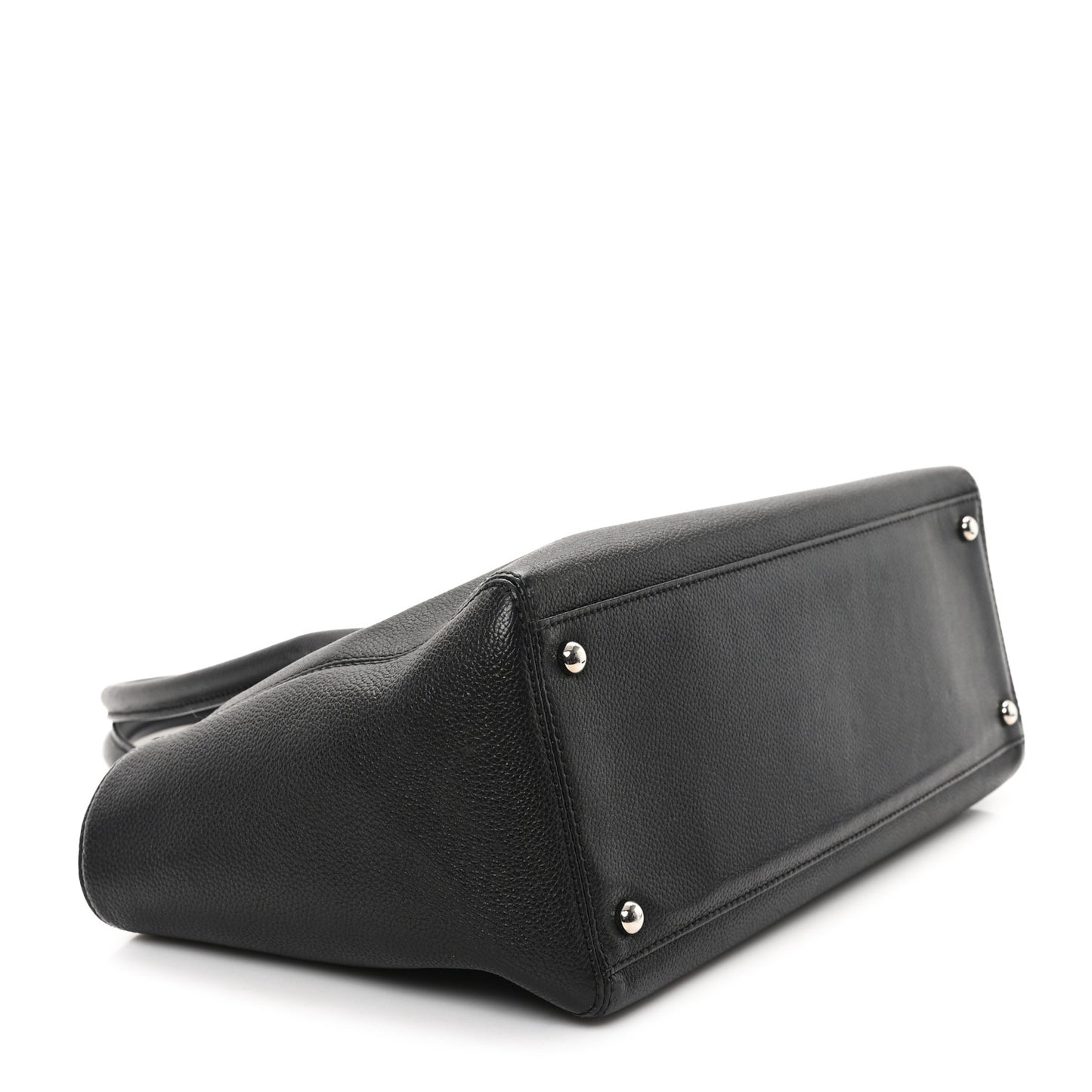 Calfskin Small Cerf Executive Shopper Tote Black