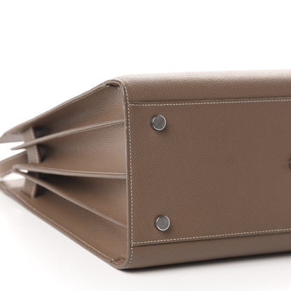 Saint Laurent Grained Calfskin Topstitch Small Classic Sac De Jour Taupe 6 of 9