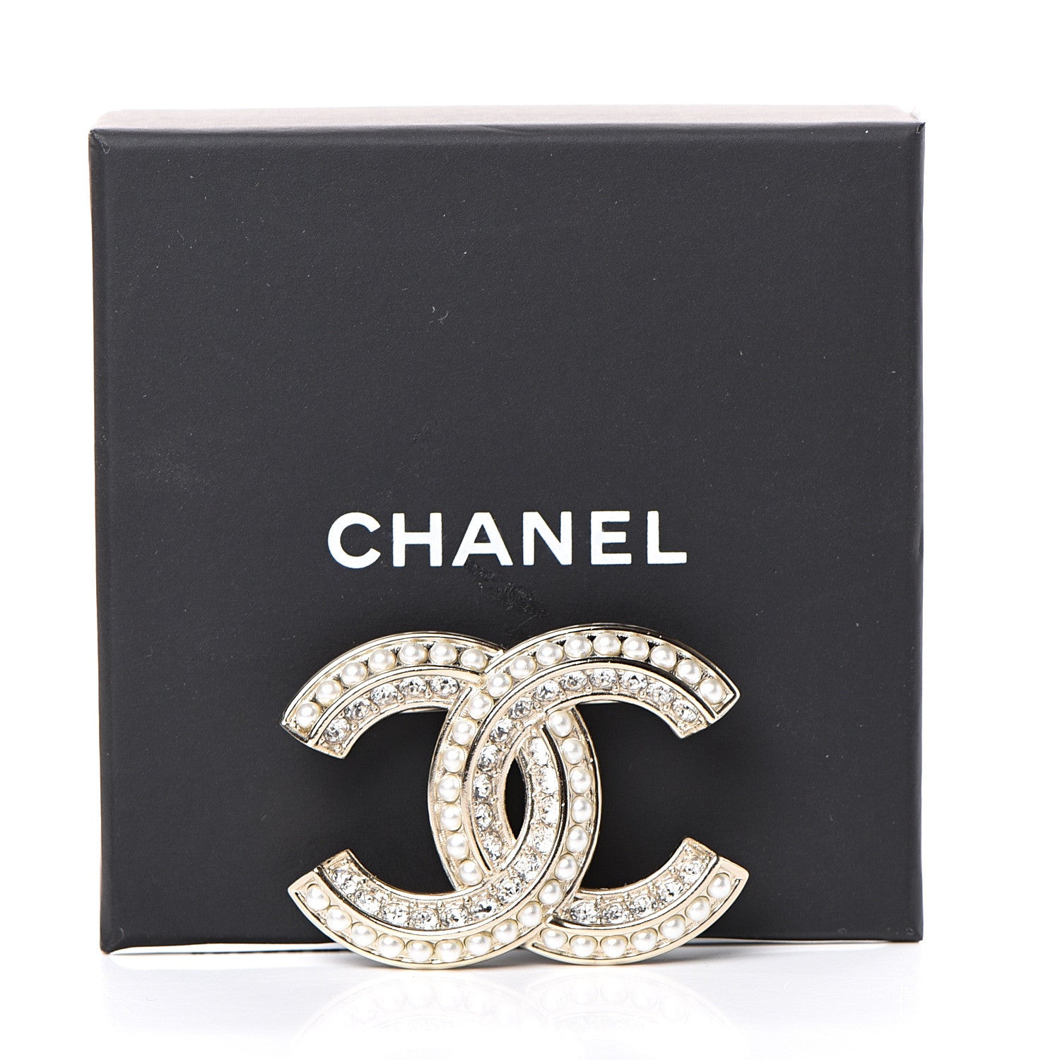 Chanel Crystal Pearl Chain Mania CC Earrings Gold 4 of 4