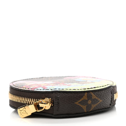 Louis Vuitton Monogram 2021 Christmas Animation Japanese Garden Round Coin Purse Wisteria Pink 4 of 7