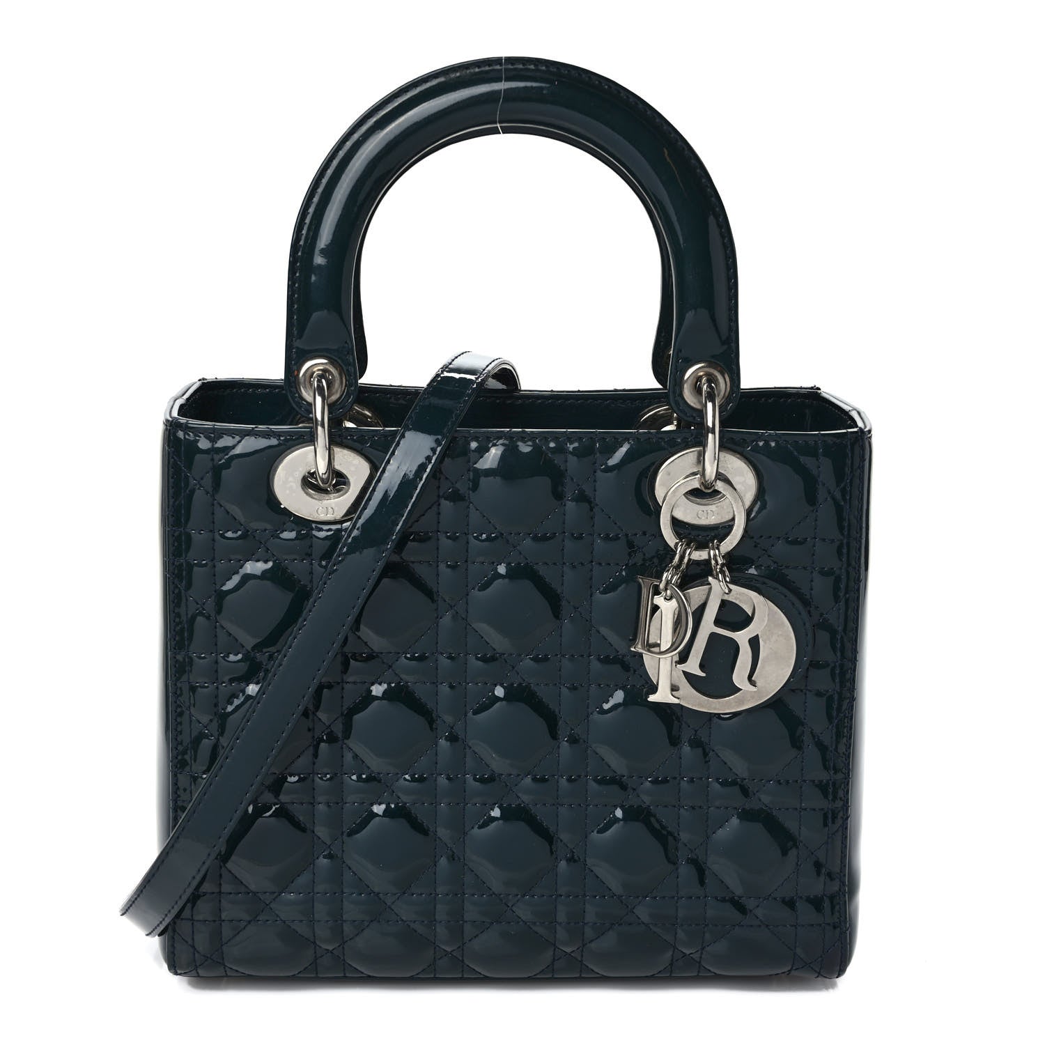Christian Dior Patent Cannage Medium Lady Dior Turquoise 1 of 8