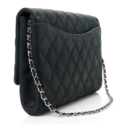 Chanel Iridescent Caviar Quilted Clutch With Chain Flap Black 3 of 12