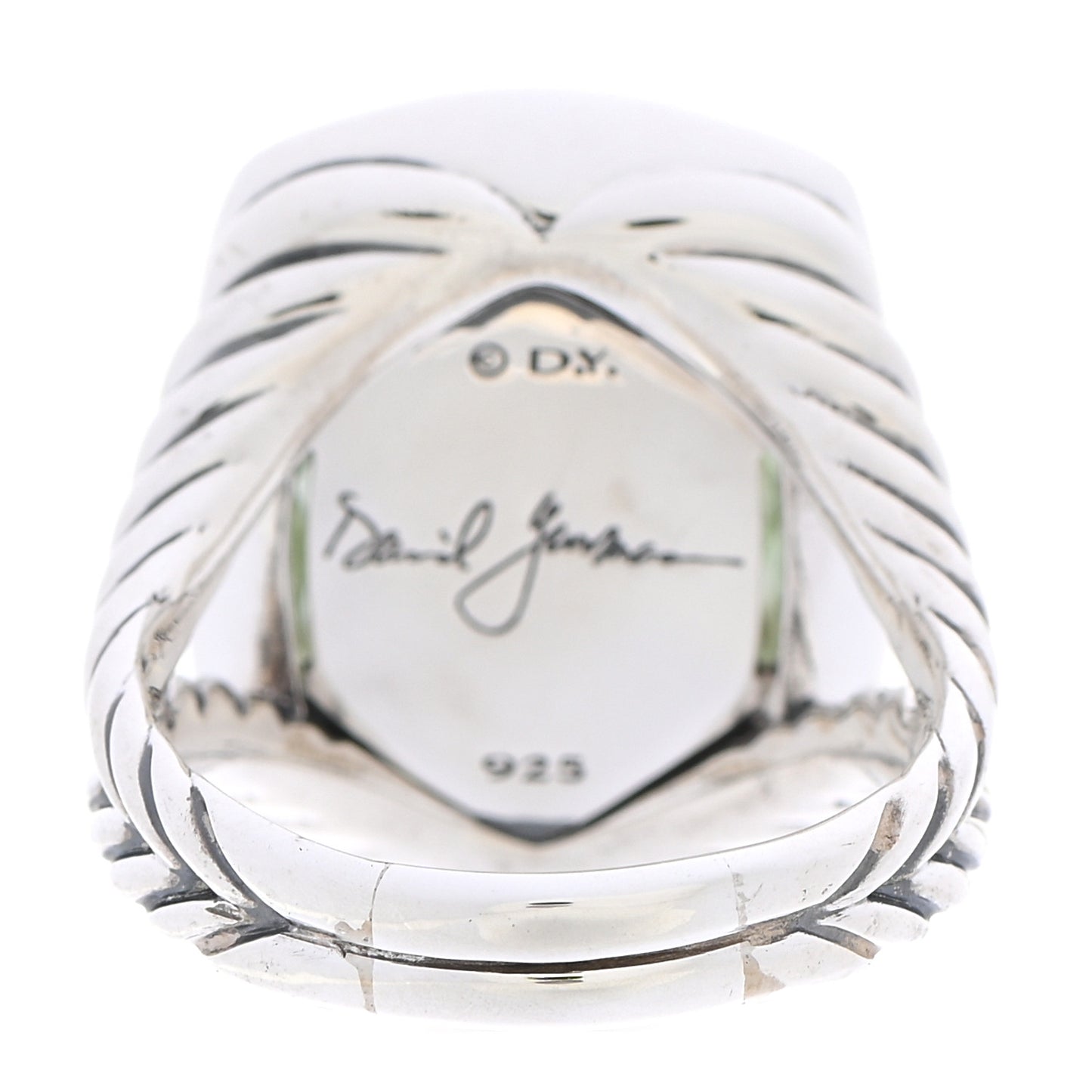 Sterling Silver Diamond Prasiolite 20mm Ring 61 9.75