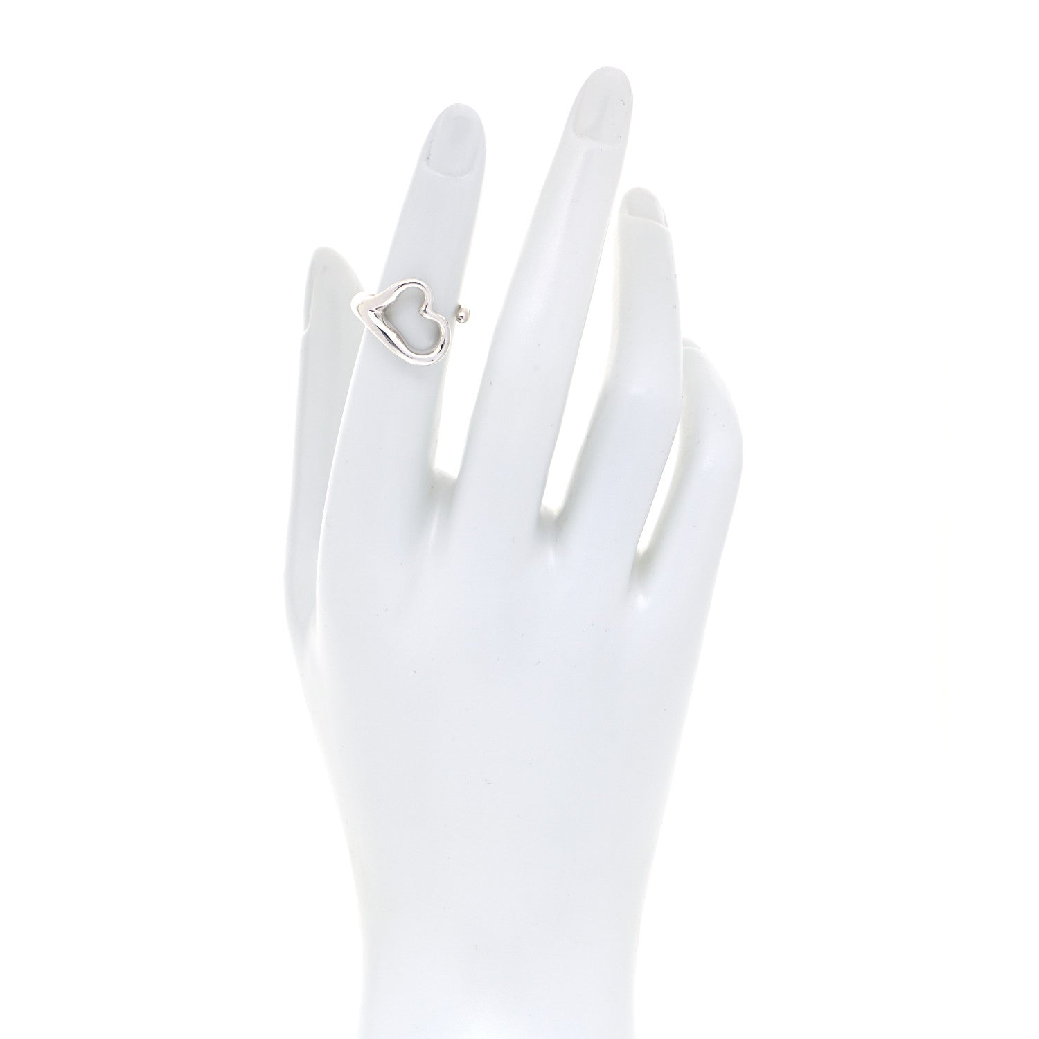 Tiffany Sterling Silver Elsa Peretti Open Heart Ring 49 5 2 of 4