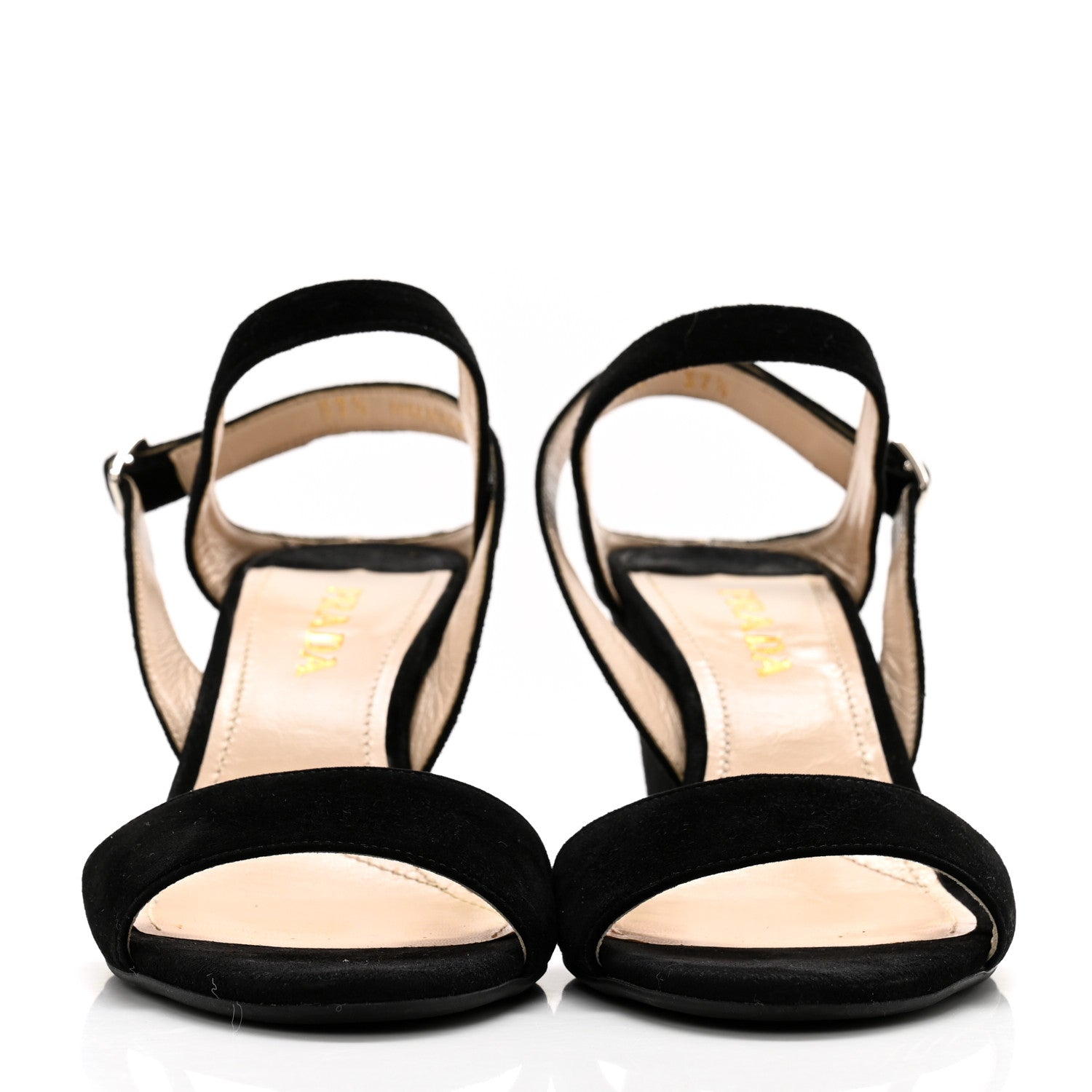 Prada Velvet Platform Sandals 37.5 Black 2 of 11