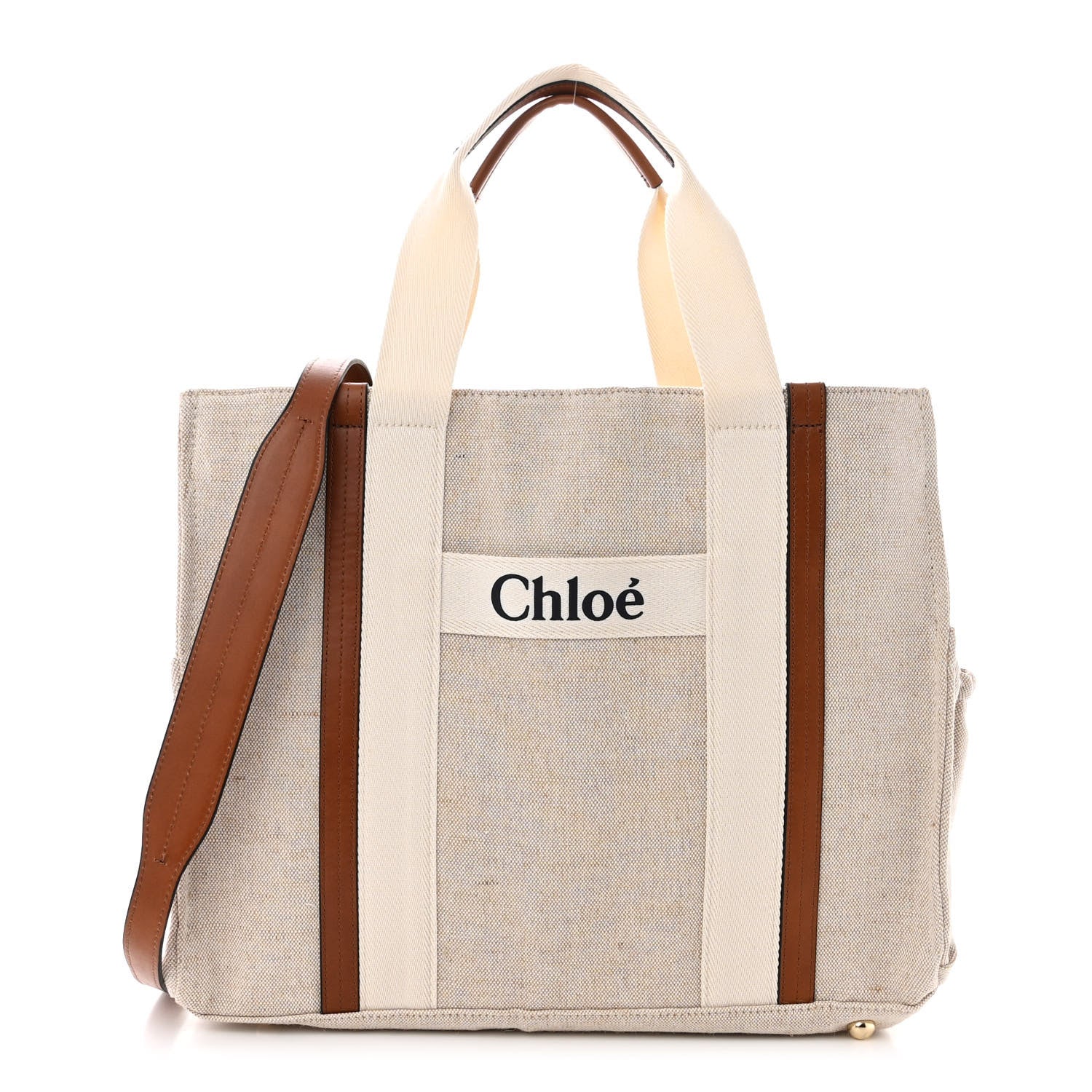 Chloe Canvas Diaper Bag Beige 3 of 16