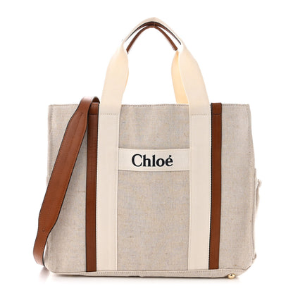 Chloe Canvas Diaper Bag Beige 3 of 16
